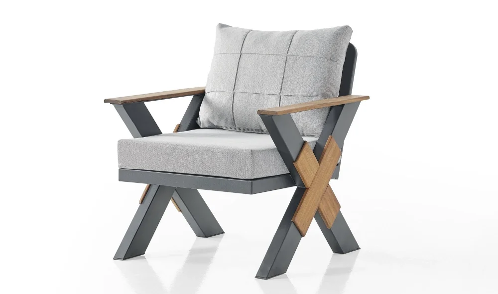 Lotus Antrasit Iroko Bahçe ve Balkon Takımı