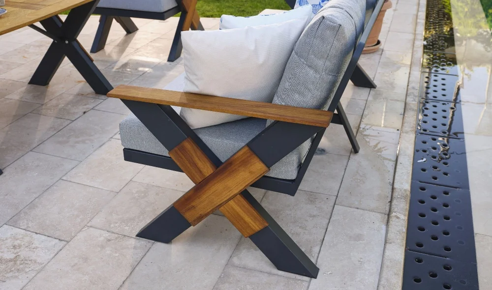 Lotus Antrasit Iroko Bahçe ve Balkon Takımı