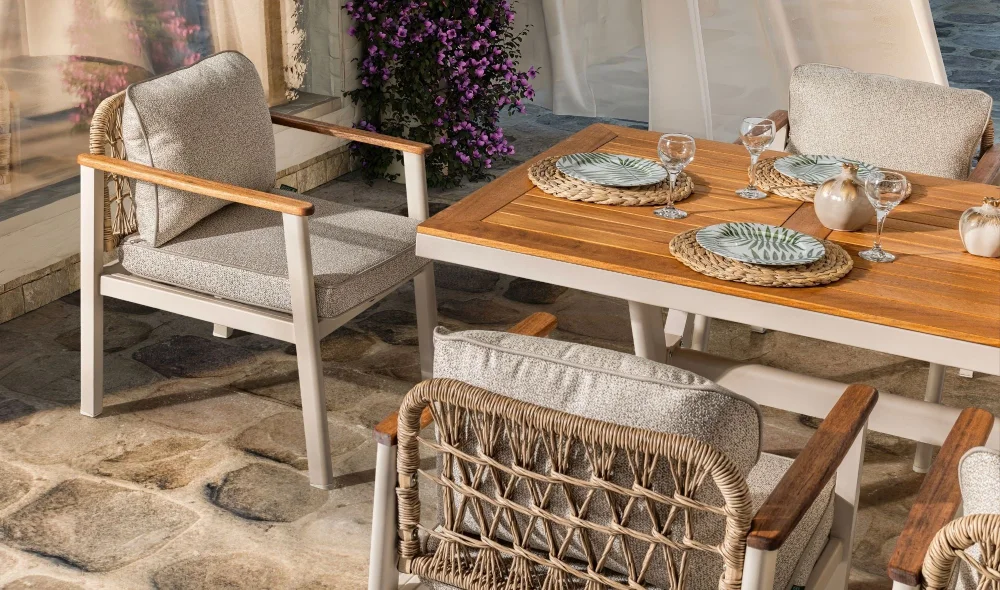 Onyx Iroko Yemek Masası Takımı