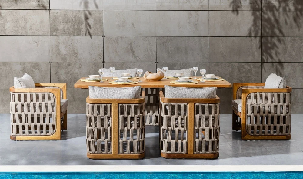 Zeus Iroko Yemek Masası Takımı