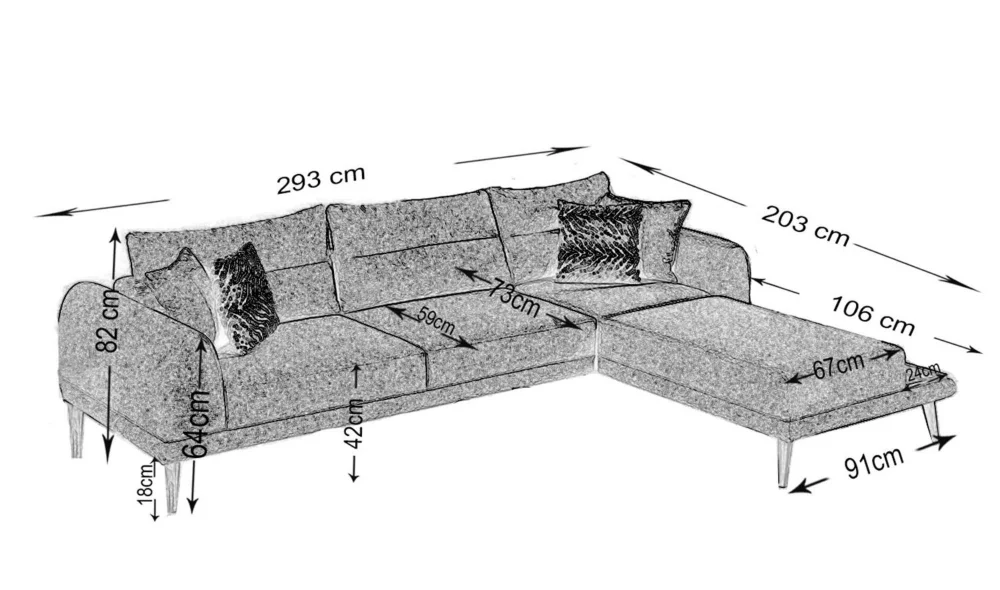 Deko Köşe Koltuk Takımı (Krem)