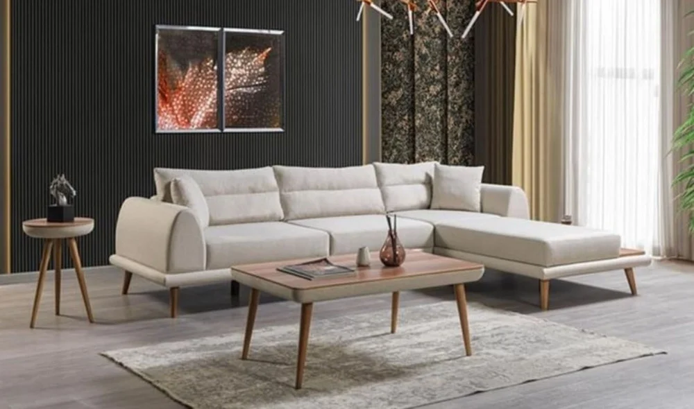 Deko Köşe Koltuk Takımı (Krem)