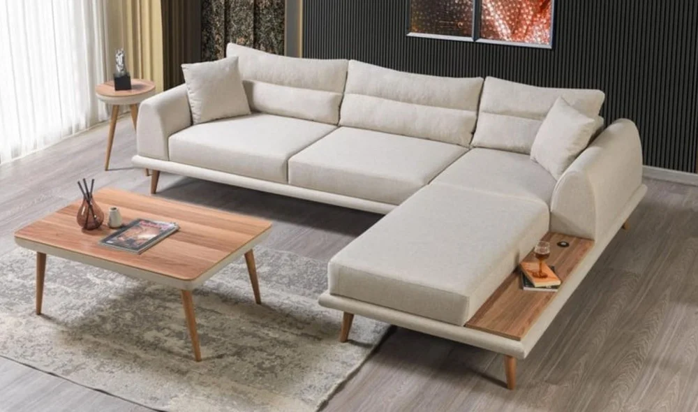 Deko Köşe Koltuk Takımı (Krem)