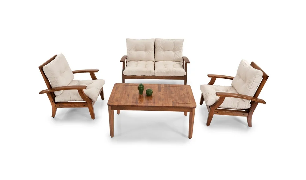 Teras Bej 4 Oturumlu Bahçe ve Balkon Takımı