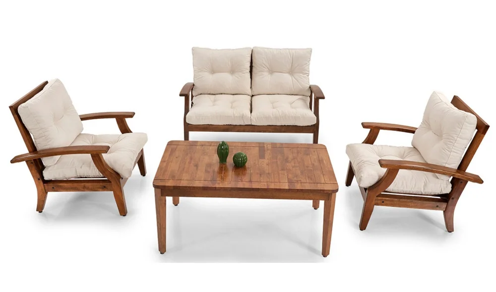 Teras Bej 4 Oturumlu Bahçe ve Balkon Takımı