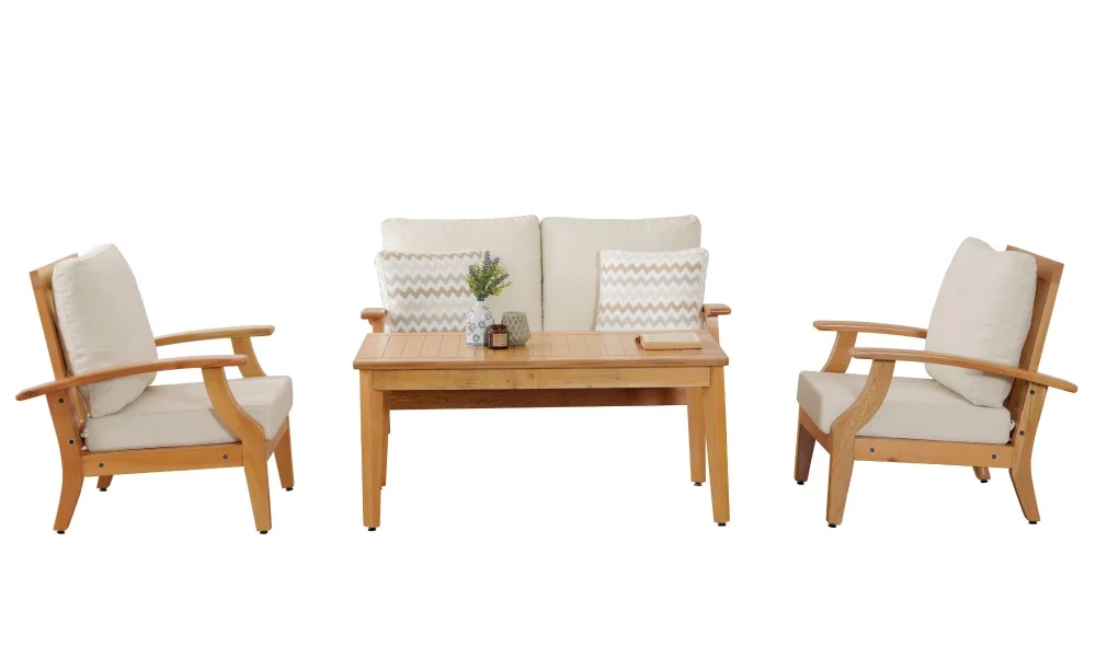 Teras Naturel Bej 4 Oturumlu Bahçe ve Balkon Takımı