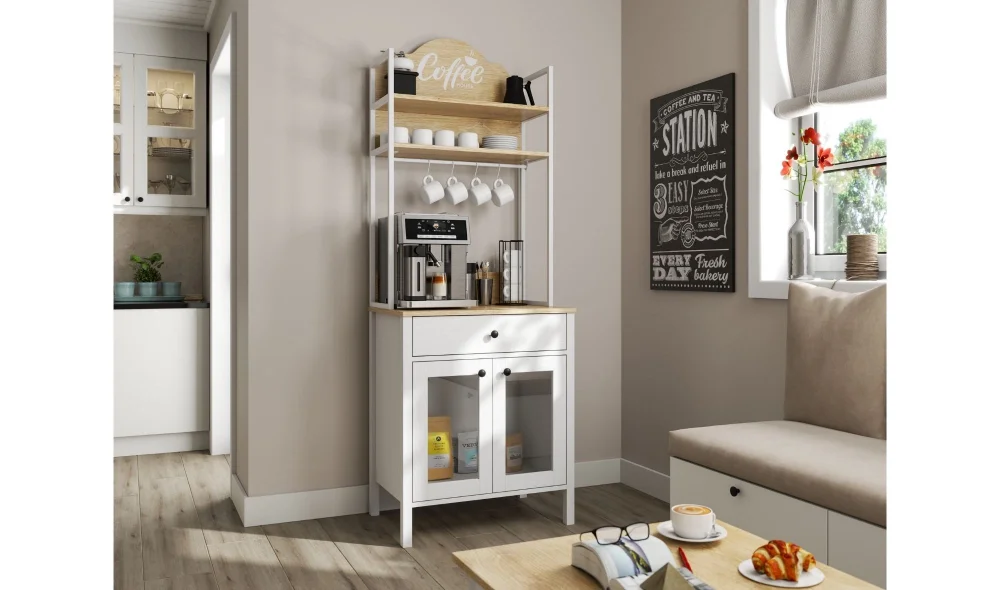 Felix Beyaz Kahve Köşesi Dolabı