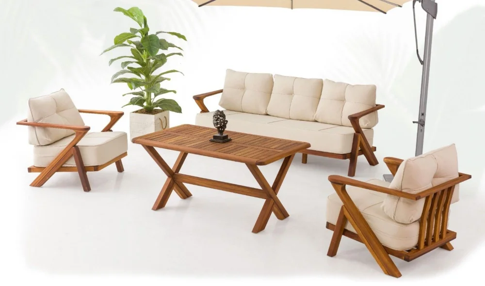 Royal Ceviz İroko Bahçe ve Balkon Takımı