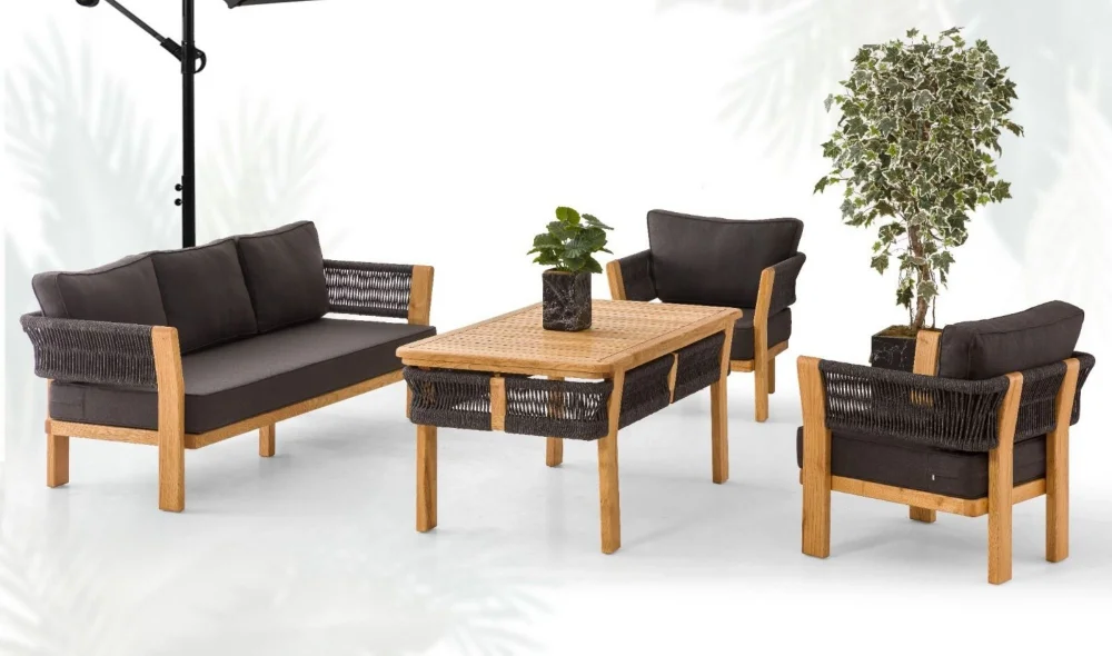 Miami Siyah İroko Bahçe ve Balkon Takımı