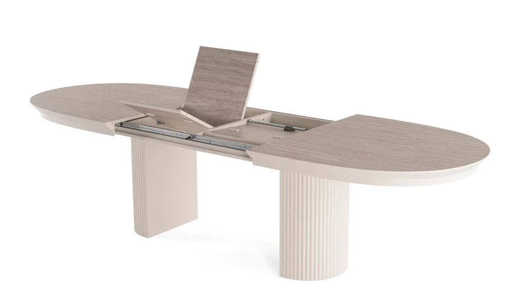 Como Traverten Çift Açılır Yemek Masası