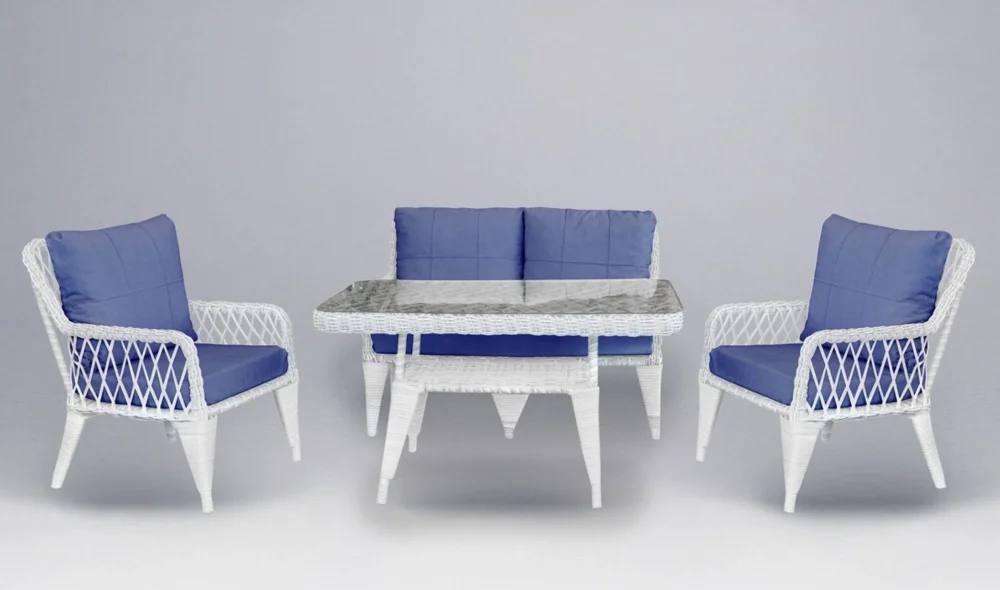 Side Rattan Camel İkili Bahçe ve Balkon Takımı