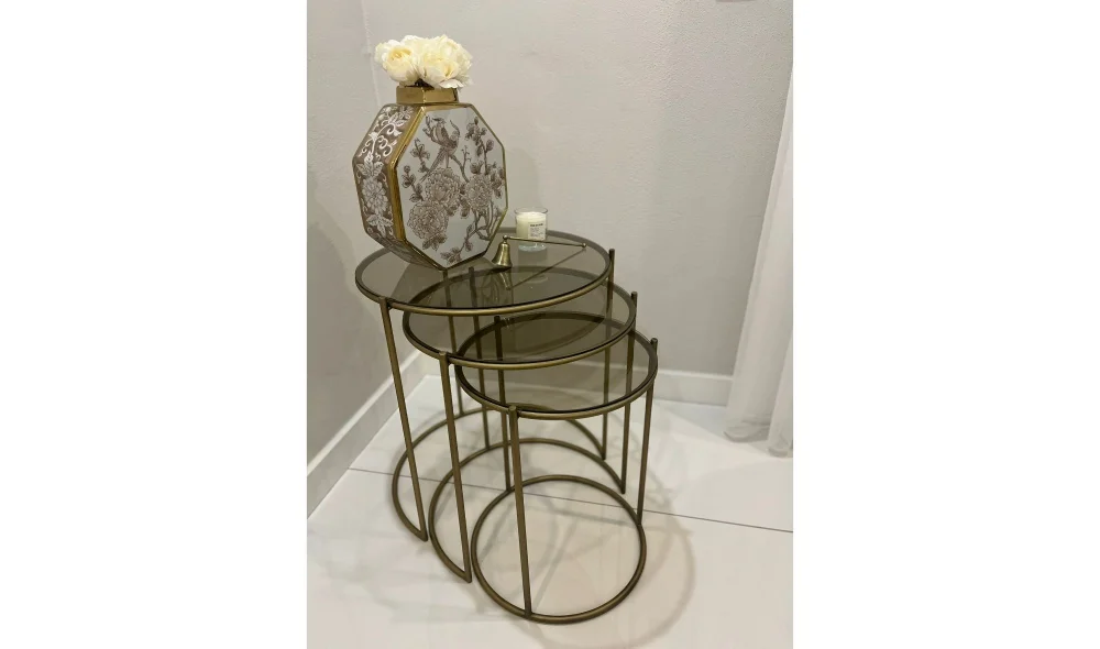 Neva Art Camlı Zigon Sehpa