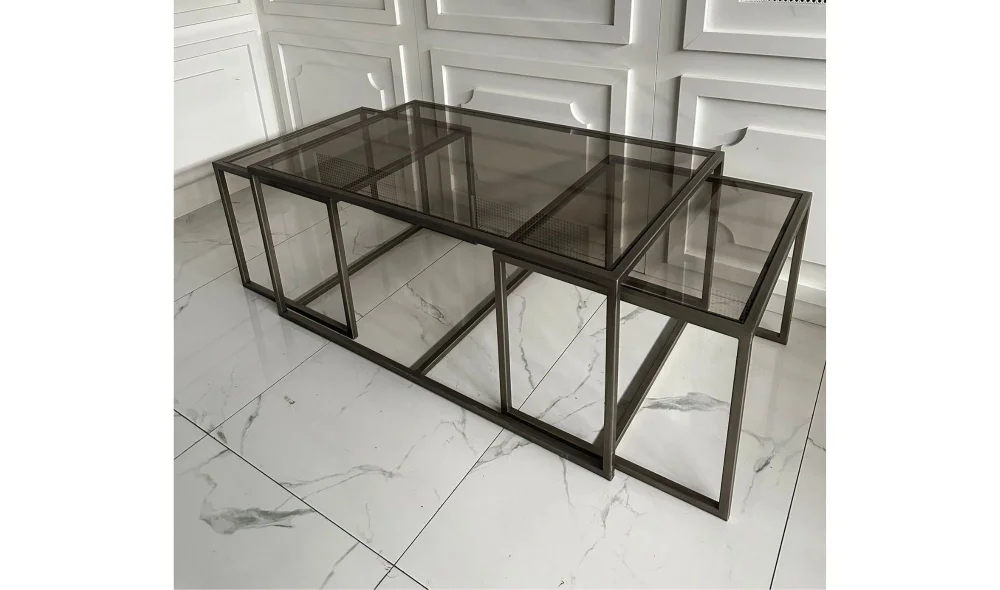 Lena Orta Sehpa - Cam Tablalı