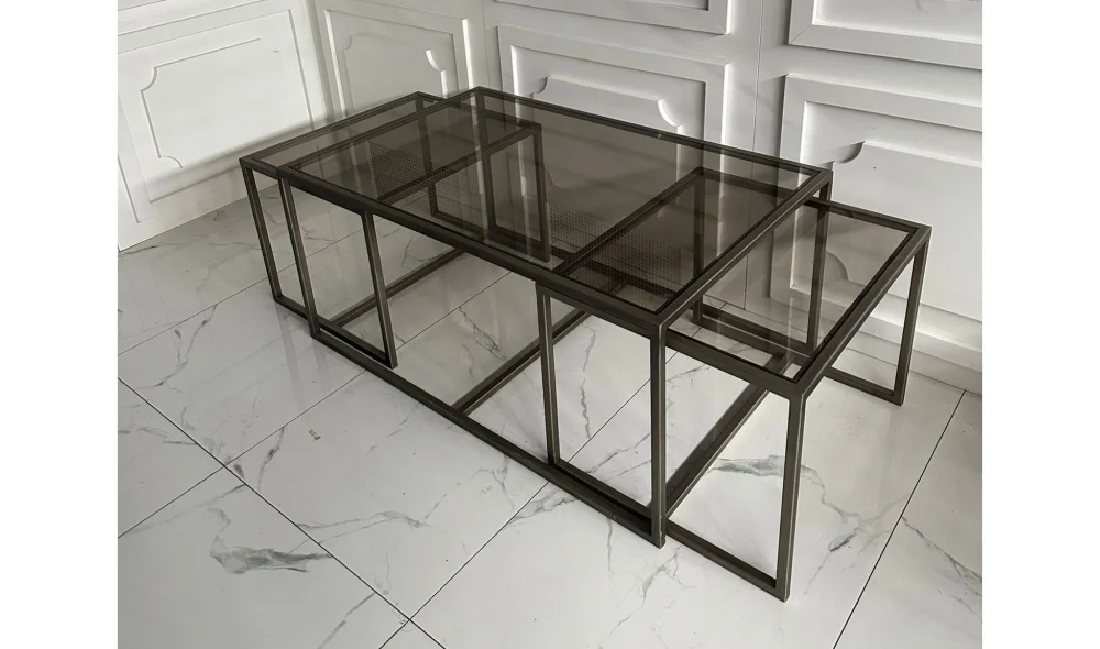 Lena Orta Sehpa - Cam Tablalı