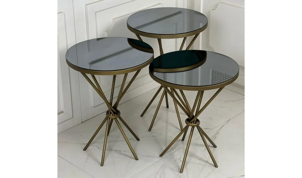 Burgu 3lü Yan Sehpa