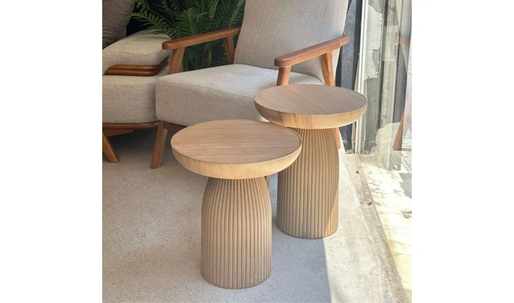 Bohem 3lü Mantar Sehpa - Ceviz & Aytaşı