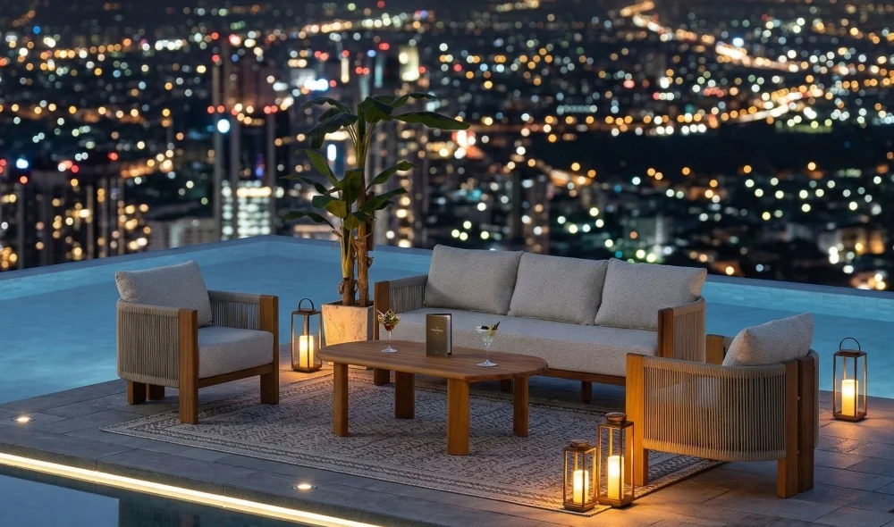 Lotus İroko Bahçe ve Balkon Takımı