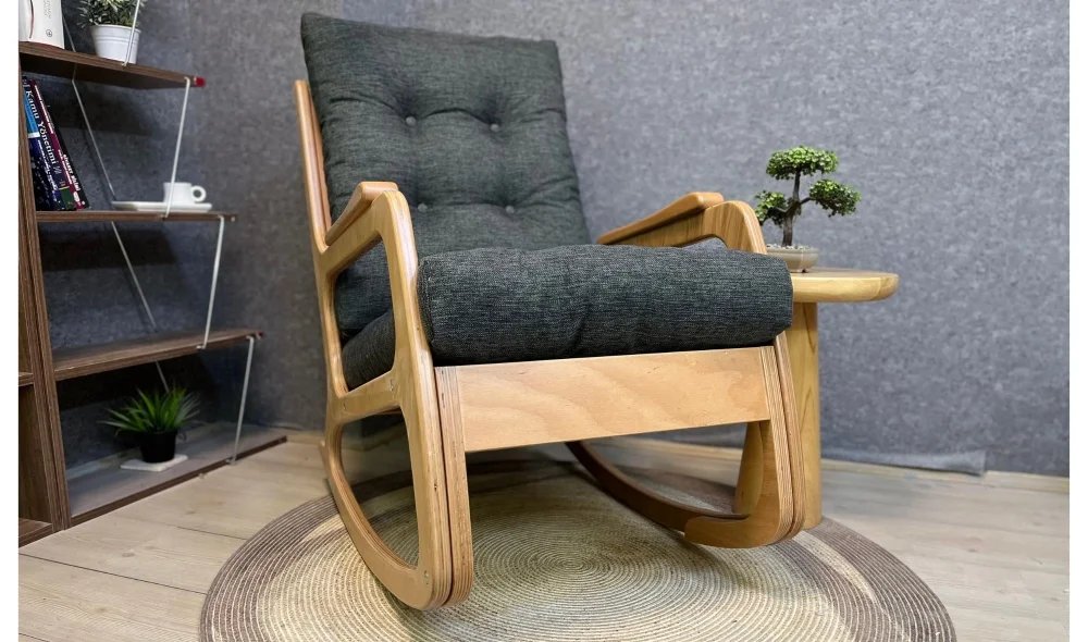 Kontes Naturel Gri Sallanır Sandalye Dinlenme Koltuğu