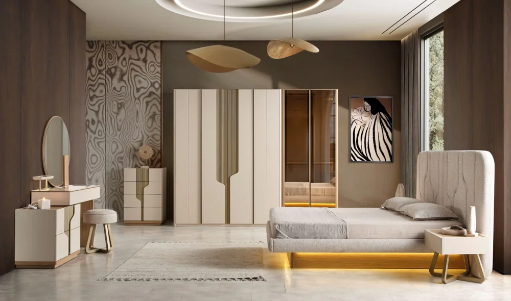 Ada Meşe Yatak Odası Takımı