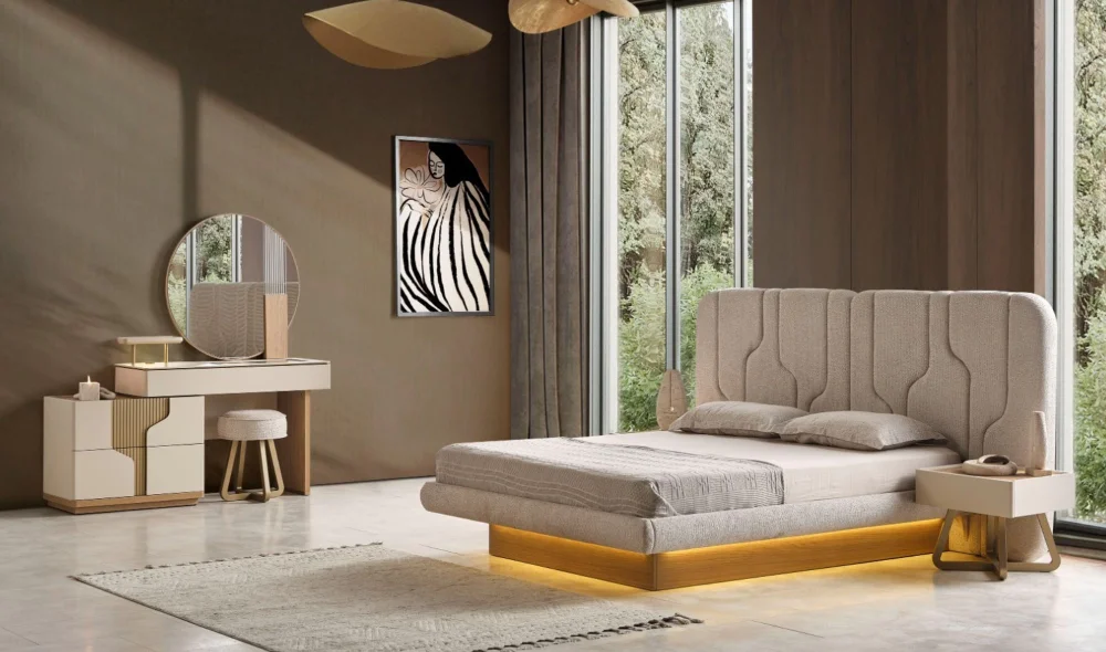 Ada Meşe Yatak Odası Takımı