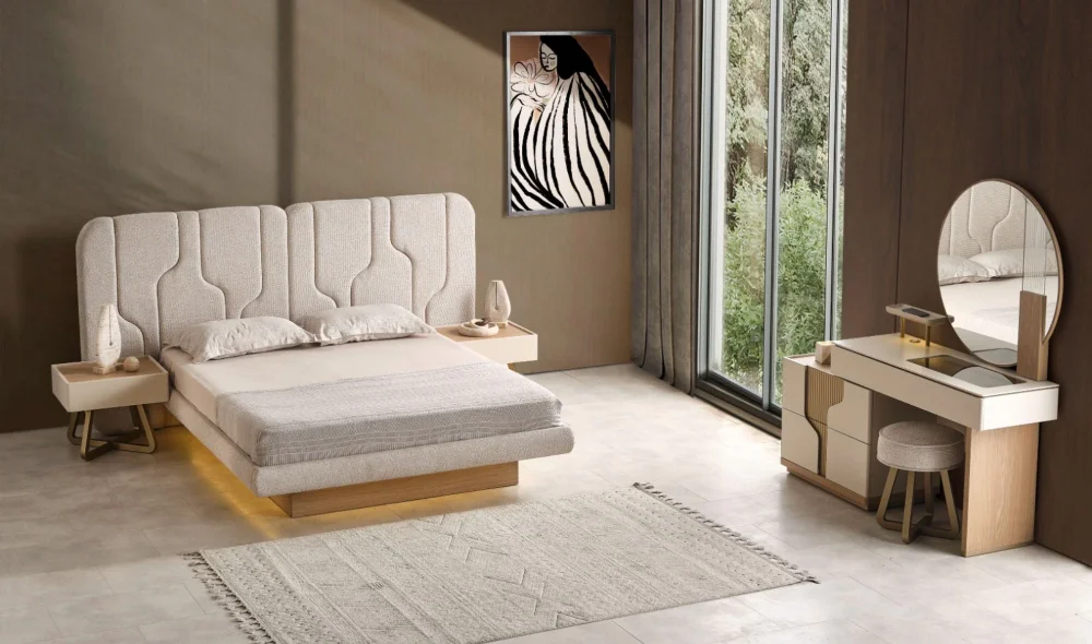 Ada Meşe Yatak Odası Takımı