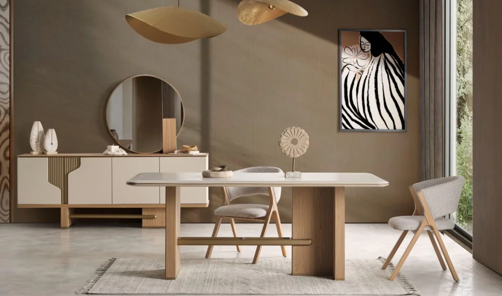 Ada Meşe Yemek Odası Takımı