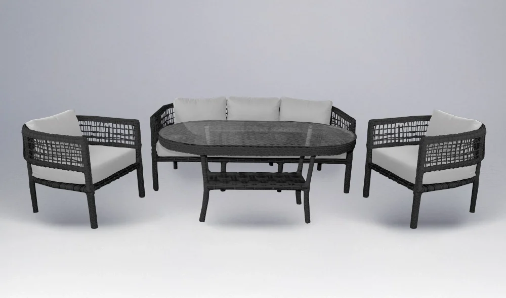 Ağva Rattan Antrasit Bahçe ve Balkon Takımı