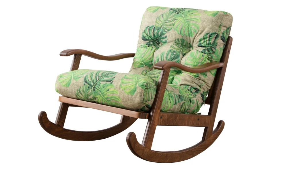 Ahşap Krem Sallanır Koltuk