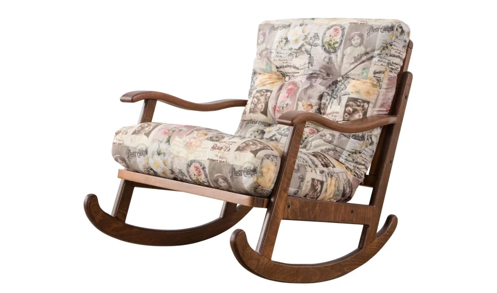 Ahşap Krem Sallanır Koltuk