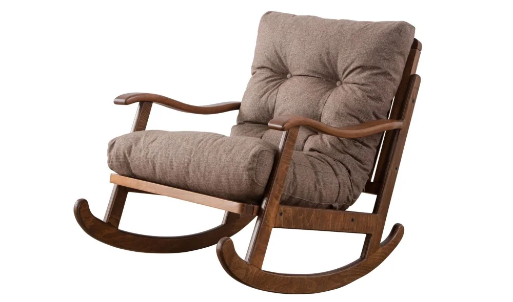 Ahşap Krem Sallanır Koltuk