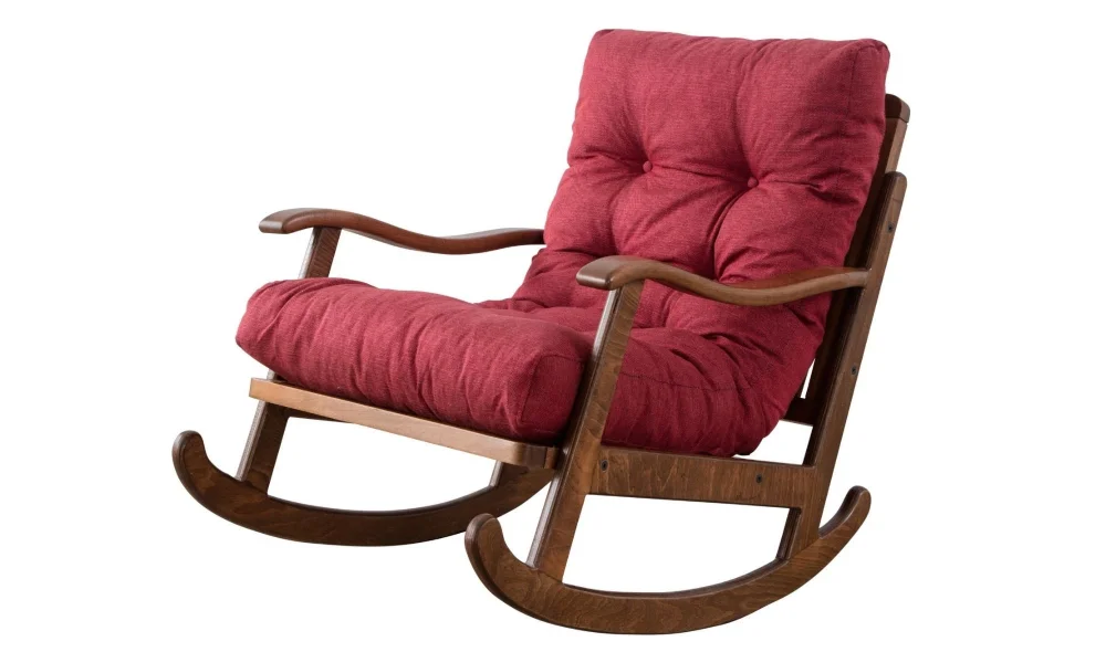 Ahşap Krem Sallanır Koltuk