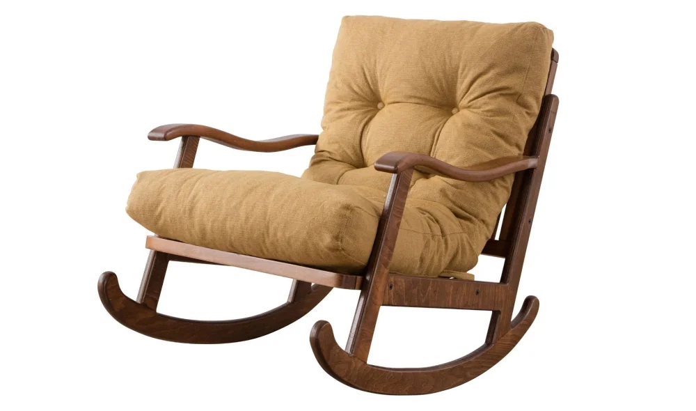 Ahşap Krem Sallanır Koltuk