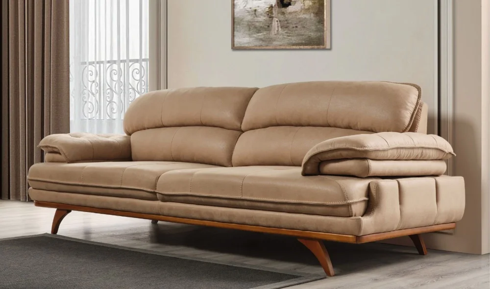 Akra Açık Kahve 3lü Koltuk