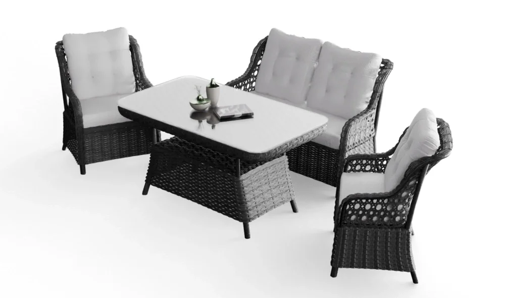 Amisos Rattan Antrasit İkili Bahçe ve Balkon Takımı