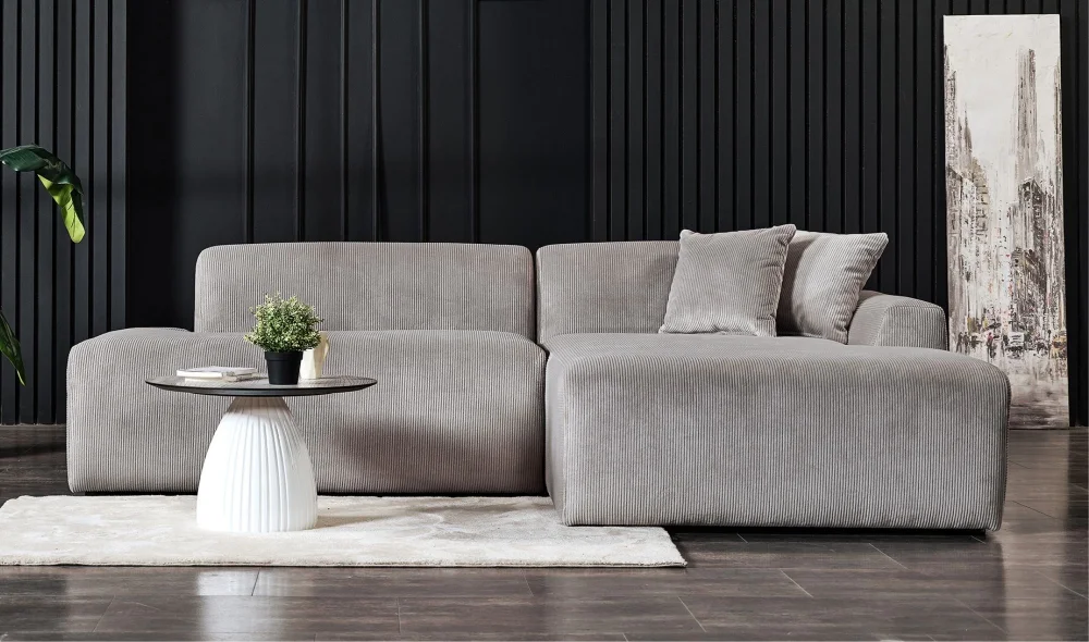 Anka Dinlenmeli Köşe Koltuk Takımı (Gri)