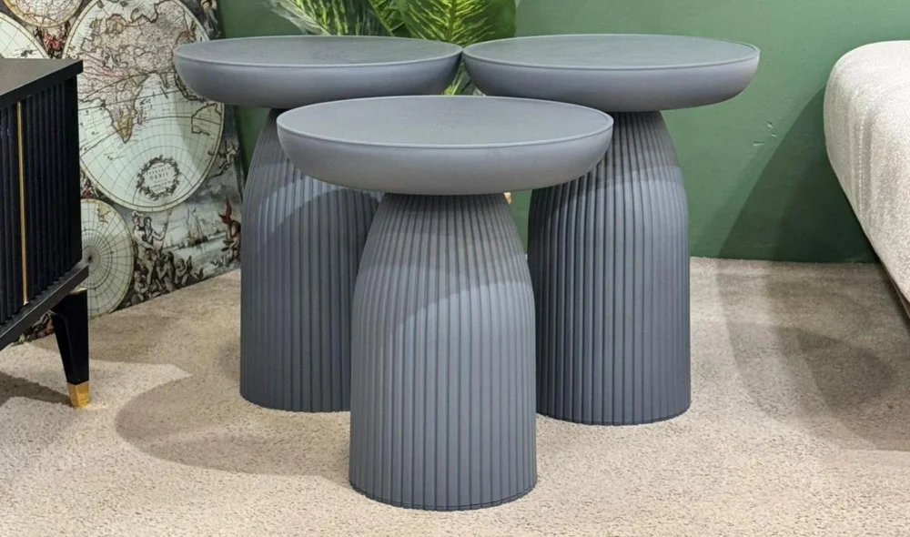 Antrasit 3lü Mantar Sehpa