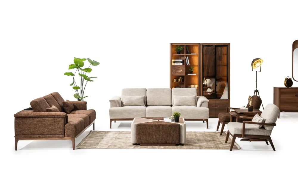 Aston 3lü Koltuk (Krem)