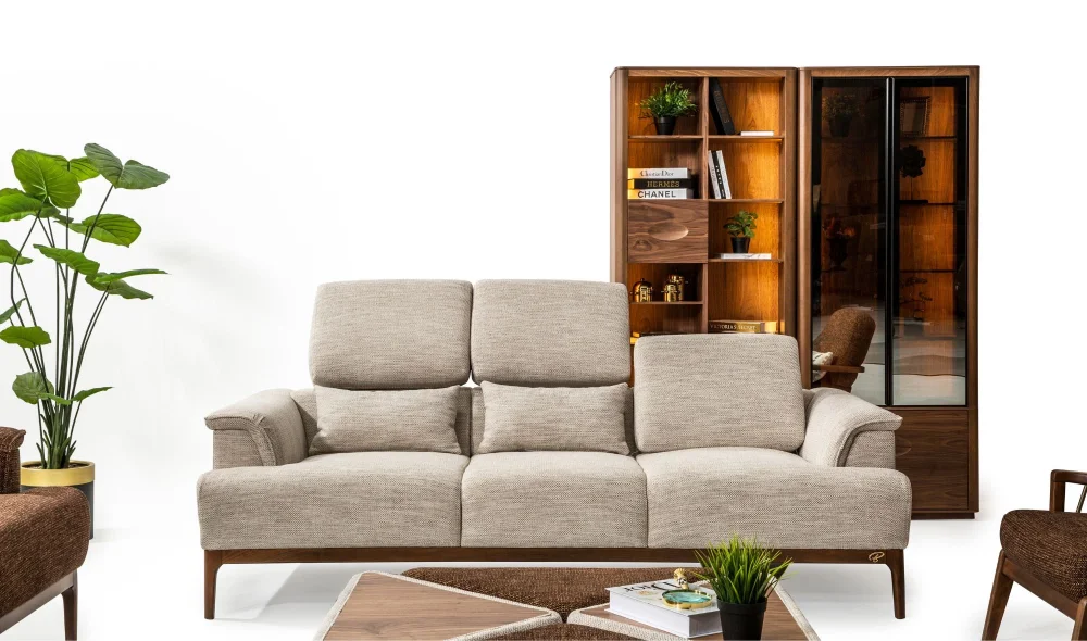 Aston 3lü Koltuk (Krem)