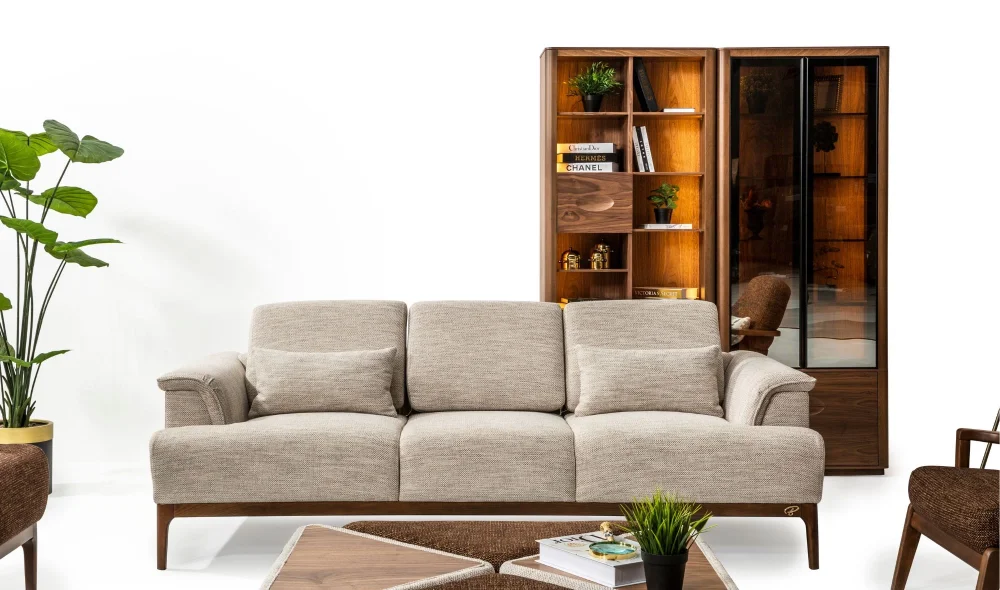 Aston 3lü Koltuk (Krem)