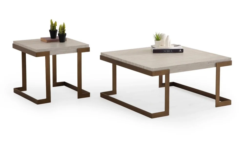 Bogota Orta Sehpa Seti (Traverten)