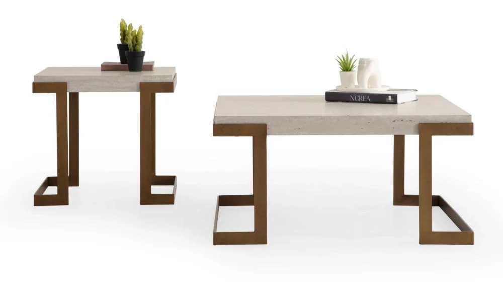 Bogota Orta Sehpa Seti (Traverten)