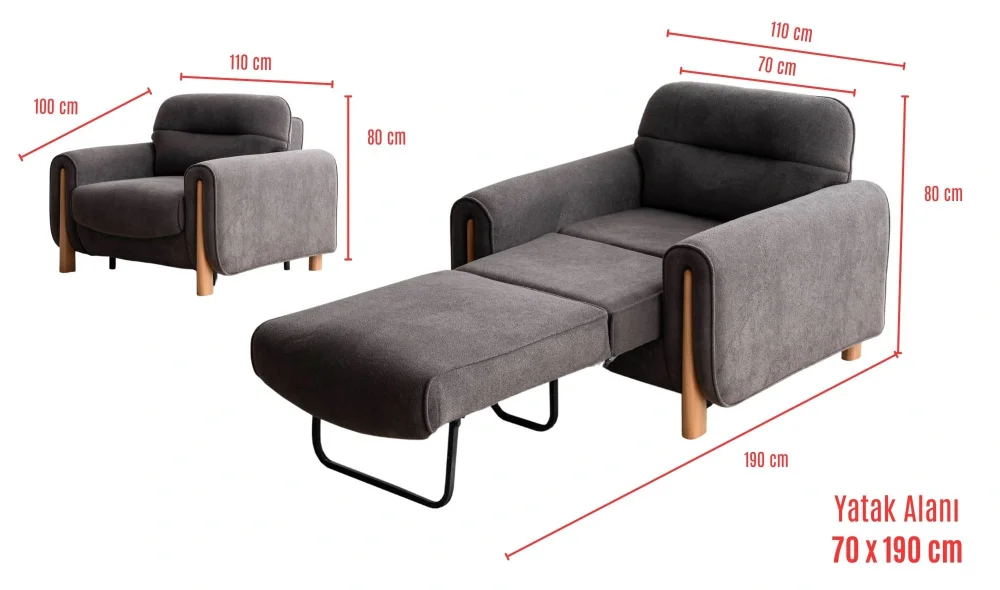 Bonna Açılır Yataklı Tekli Koltuk