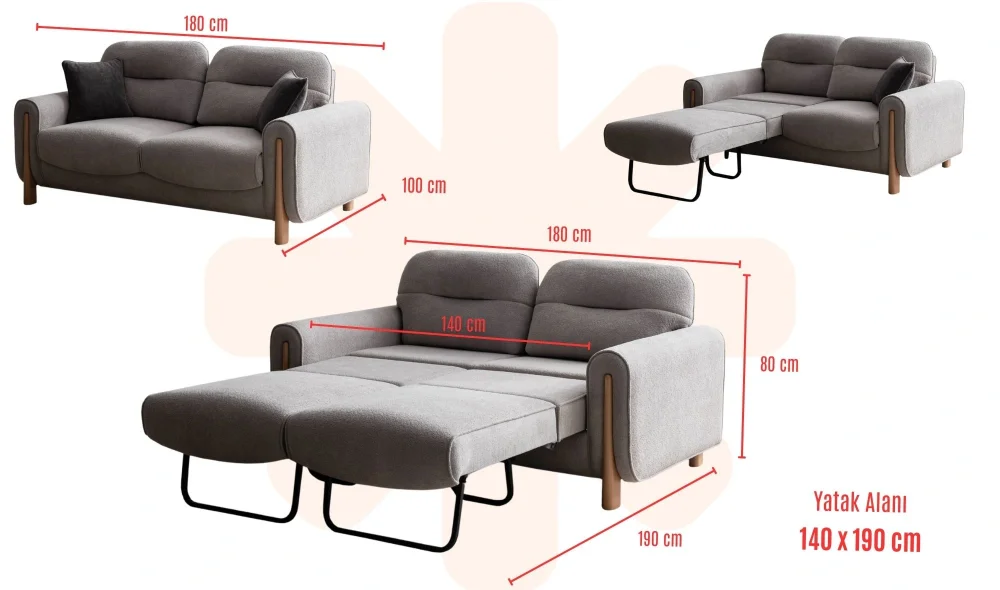 Bonna Yataklı 2li Koltuk