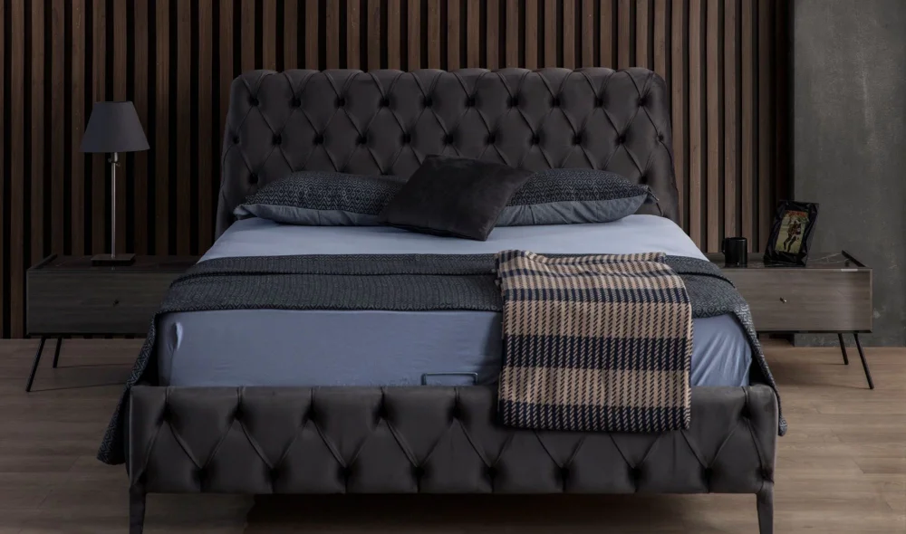 Bronze Antrasit Bazalı Karyola (160x200)