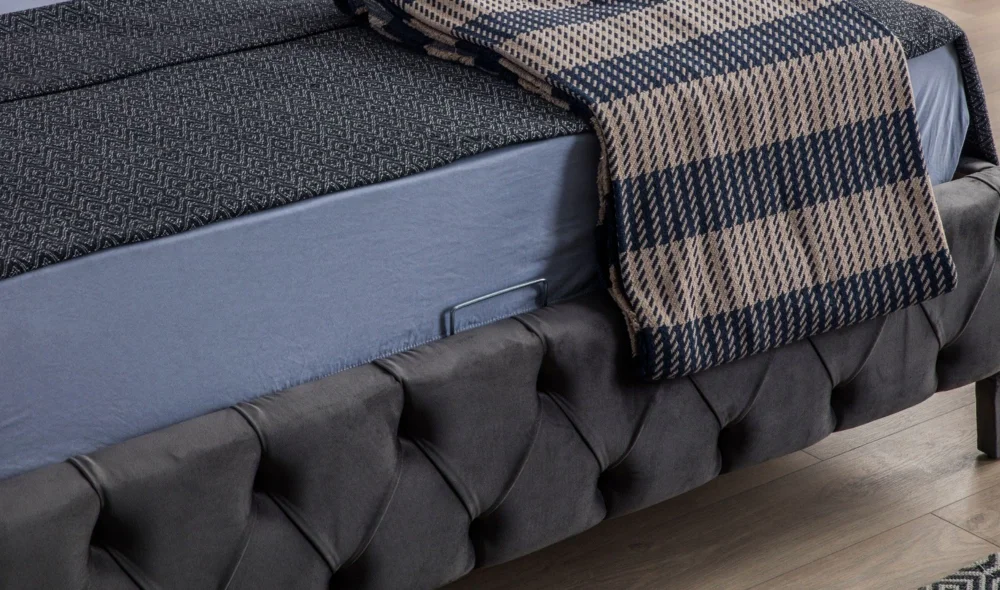 Bronze Antrasit Bazalı Karyola (160x200)