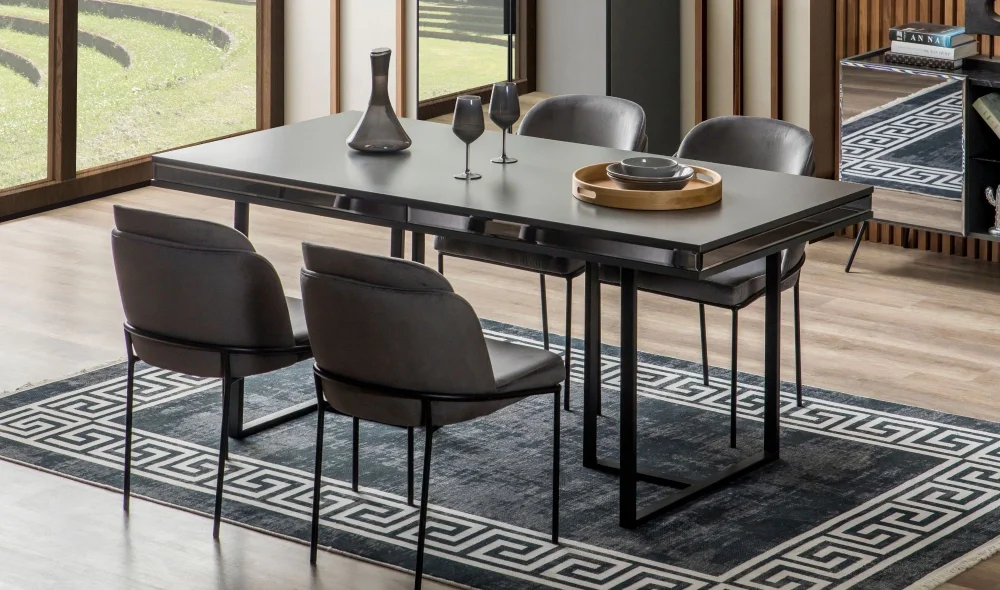 Bronze Antrasit Yemek Masası