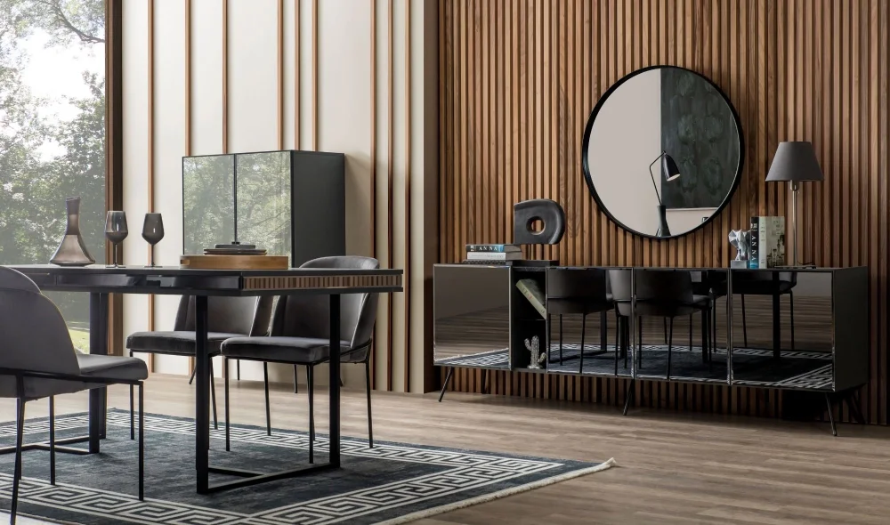 Bronze Antrasit Yemek Odası Takımı