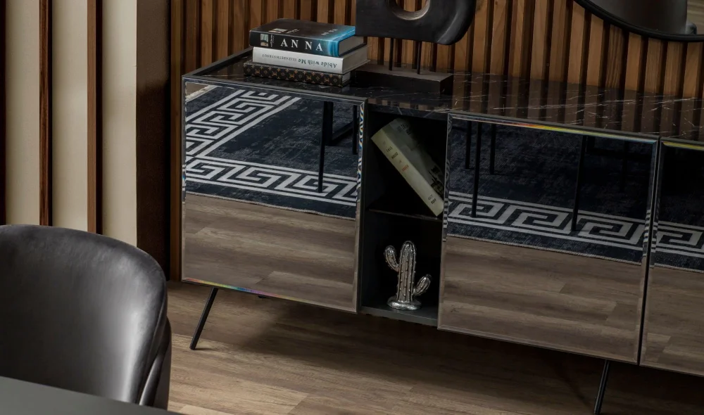 Bronze Antrasit Yemek Odası Takımı