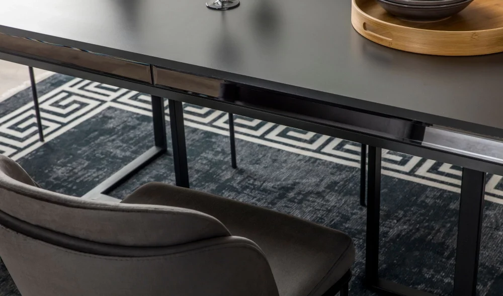 Bronze Antrasit Yemek Odası Takımı