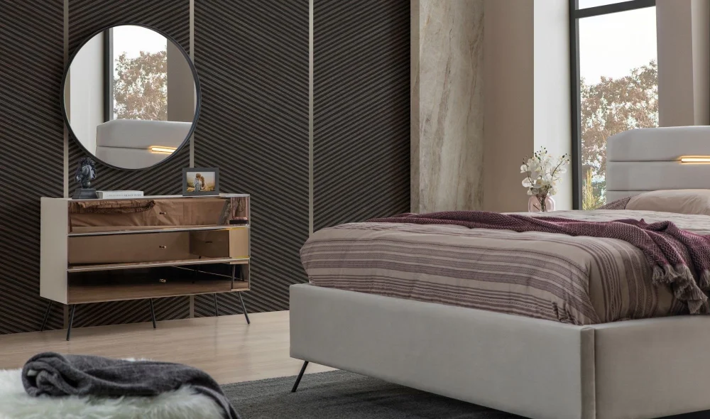 Bronze Aytaşı Bazalı Karyola (160x200)